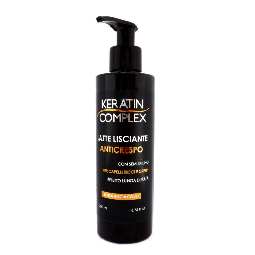 Keratin Complex Latte Lisciante Anticrespo Con Semi Di Lino Effetto Lunga Durata Senza Risciacquo 200ml 